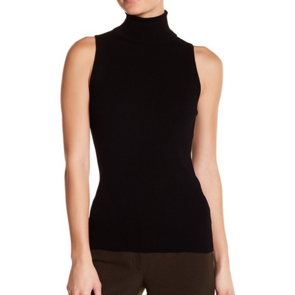 Anne Klein Sweaters - Anne Klein sleeveless ribbed turtleneck black knit